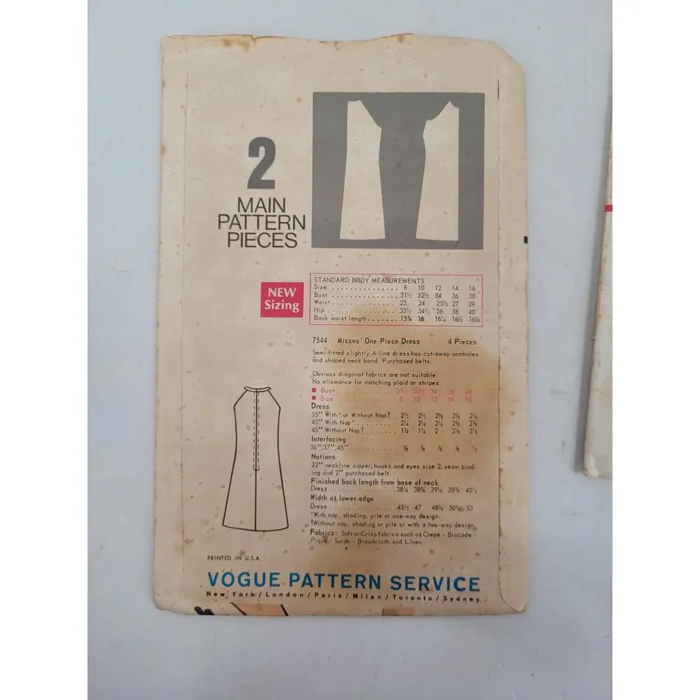 Vintage 60s 70s Vogue Dress‎ Patterns Lot of 4